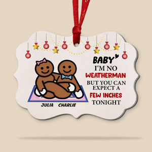 Baby I'm No Weather Man Naughty Couple Medallion Acrylic Ornament - Ornament - GoDuckee