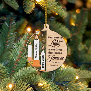 You Were A Light Personalized Heaven 2 Layered Mix Ornament, Christmas Gift - Ornament - GoDuckee