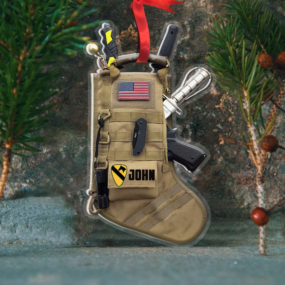 Military Tactical Christmas Stocking Personalized Acrylic Ornament, Christmas - Ornament - GoDuckee