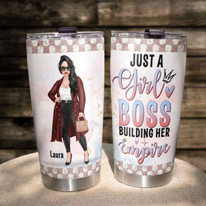 Just A Girl Boss Building Her Empire, Personalized Tumbler for the Boss Girl - Tumbler Cup - GoDuckee