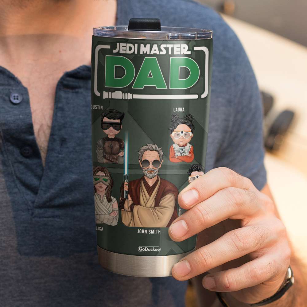 Dad Master A Force To Be Reckoned With, Personalized Tumbler, Gifts for Dad, Grandpa, Dad and Kid - Tumbler Cup - GoDuckee