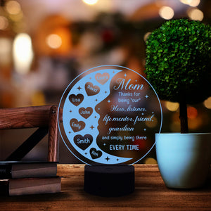 Mom For All The Times That I Forgot To Say Thank You - Personalized Led Night Light - Gift for Mom - Led Night Light - GoDuckee