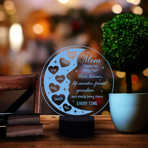 Mom For All The Times That I Forgot To Say Thank You - Personalized Led Night Light - Gift for Mom - Led Night Light - GoDuckee