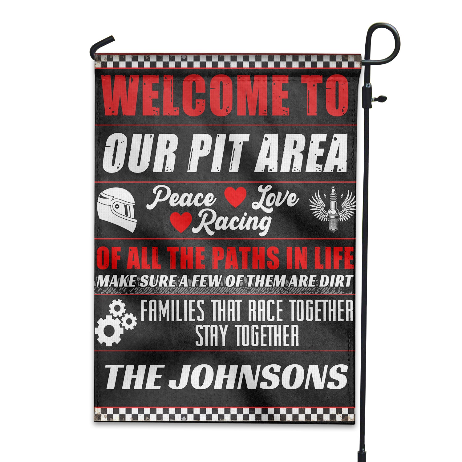 Personalized Gifts Ideas For Racing Lovers, Welcome To Our Pit Area Custom Flag - Flag - GoDuckee