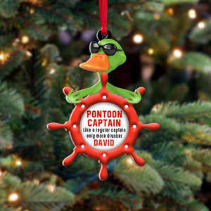 Pontoon Duck Captain - More Dunker, Personalized Acrylic Ornament - Ornament - GoDuckee