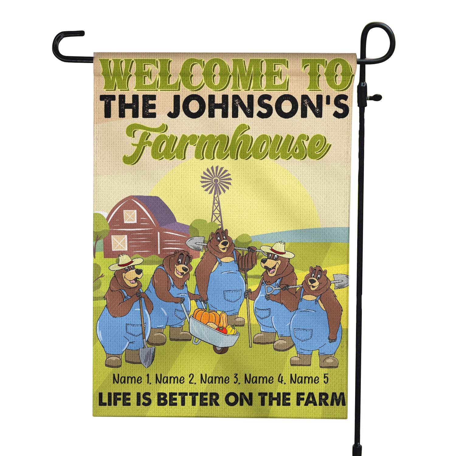 Personalized Gifts For Farmer Life is better on farm Custom Bear Flag - Flag - GoDuckee
