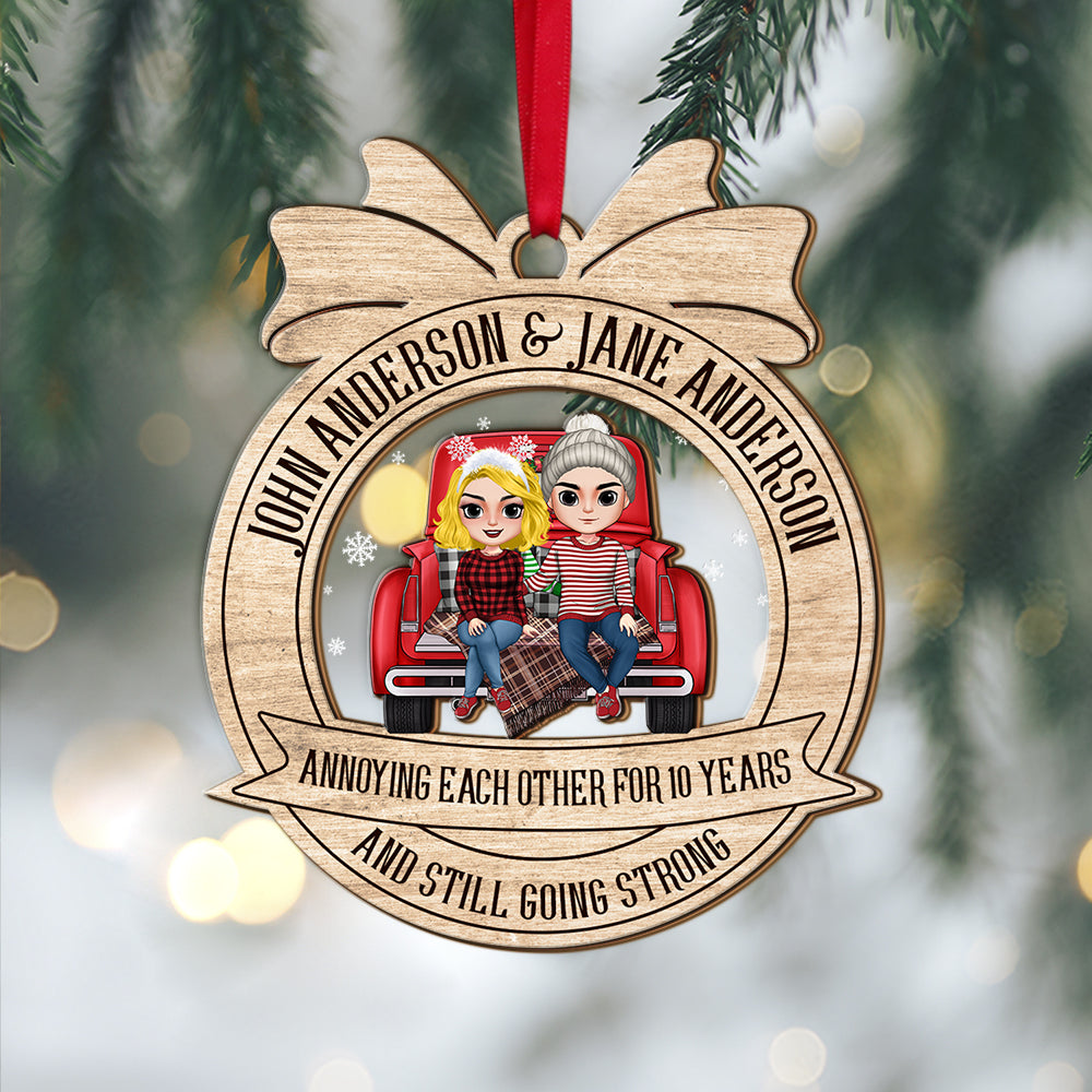 Annoying Each Other And Still Going Strong, Personalized 2 Layered Mix Ornament, Christmas Gift For Couples - Ornament - GoDuckee