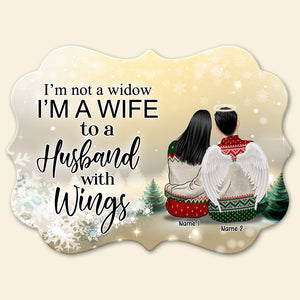 A Wife To A Husband With Wings - Personalized Christmas Ornament - Memorial Gift Of My Husband - Ornament - GoDuckee