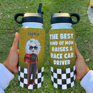 Personalized Dirt Track Racing Mom Water Bottle - The Best Kind Of Mom Raises A Race Car Driver - Water Bottles - GoDuckee