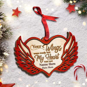 Heaven Your Wings Were Ready But M Heart Was Not - Personalized Ornament - Ornament - GoDuckee