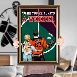 Personalized Hockey Couple Poster - To Me You're Always A Winner - Couple Shoulder to Shoulder - Poster & Canvas - GoDuckee