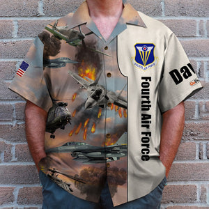 Military Air Fighter, Helicopter, Attack Plane Entering The Air Combat, Personalized Air Force Hawaiian Shirt, Military Gifts with Custom Military Unit 01qhqn090522 - Hawaiian Shirts - GoDuckee