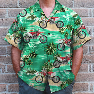 Custom Photo - Motocross Hawaiian Shirt - Coconut Tree Pattern 03 - Hawaiian Shirts - GoDuckee