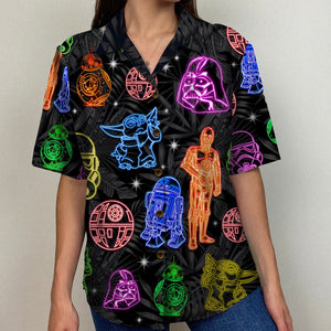 The Wars Characters in Neon Color, Hawaiian Shirt, Aloha Shirt, Gift for Fans - Hawaiian Shirts - GoDuckee