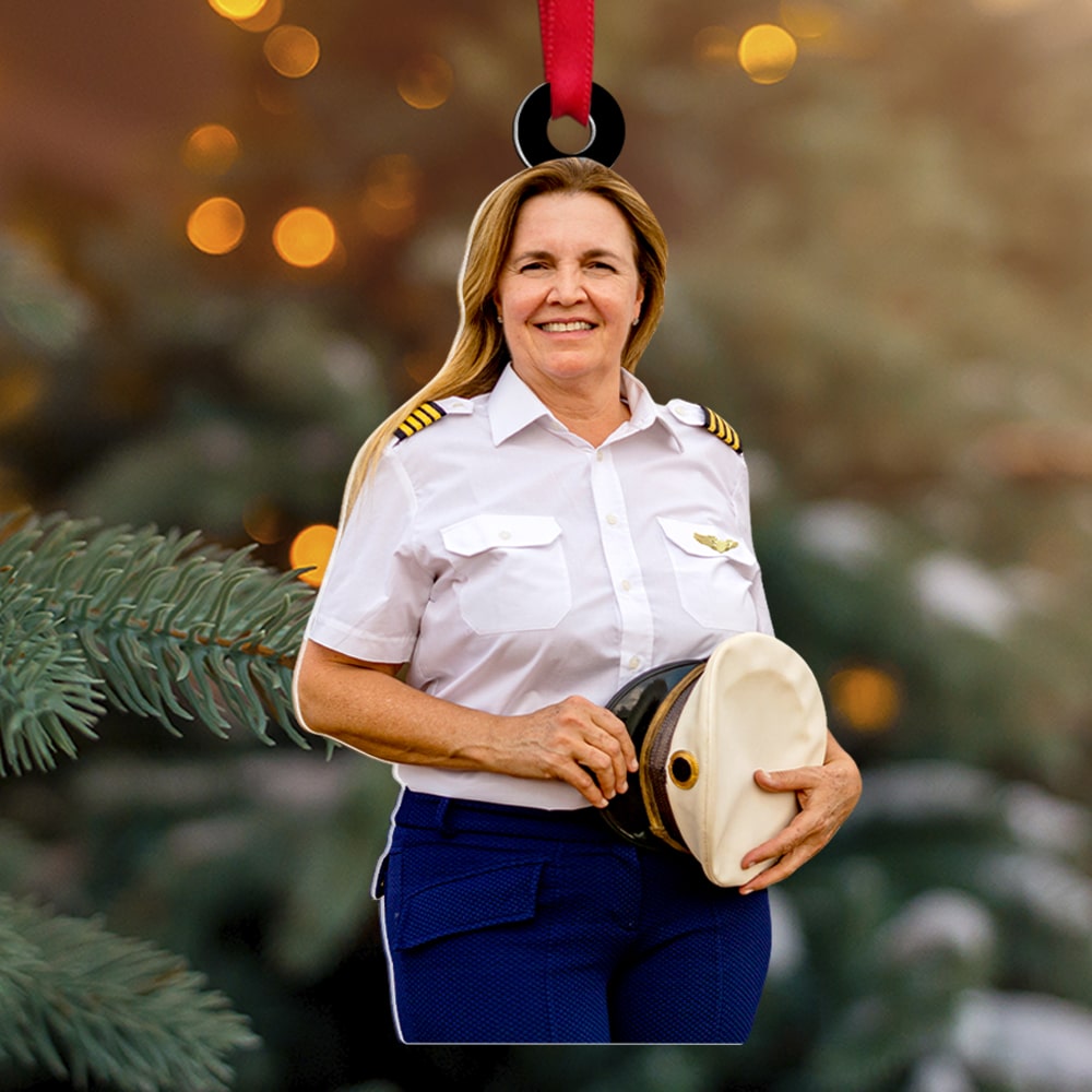 Custom Pilot Photo Ornament, Christmas Tree Decor - Ornament - GoDuckee