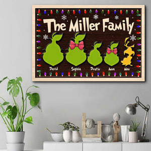 Personalized Christmas Wood Sign, The Green Mean-tempered Family - Wood Sign - GoDuckee