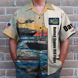 Military Ship, Cruiser, Aircraft Carrier Entering The War, Personalized Navy, Coast Guard Hawaiian Shirt, Military Gifts with Custom Military Unit 01qhqn090522 - Hawaiian Shirts - GoDuckee