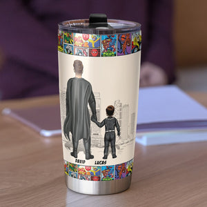 Half Daddy Half Hero Personalized Tumbler Gift For Dad - Tumbler Cup - GoDuckee