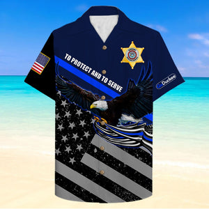 Police Hawaiian Shirt. Personalized Hawaiian Shirt, Aloha Shirt - Gift for Police - Hawaiian Shirts - GoDuckee