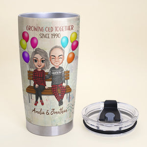 One Day You Are Going To Hug Your Last Hug Personalized Old Couple Tumbler, Gift For Couple - Tumbler Cup - GoDuckee