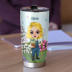And When Life Became Too Frenzied She Came To Her Garden, Personalized Gardening Tumbler Cup, Gift For Her - Tumbler Cup - GoDuckee