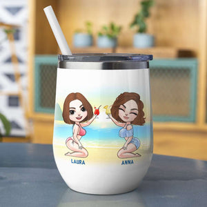 Laugh So Hard Pee A Little, Personalized Wine Tumbler, Gifts for Besties - Wine Tumbler - GoDuckee