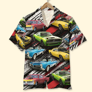 Not Old Just Vintage Authentic - Custom Classic Car Photo Hawaiian Shirt - Gift For Car Lovers - Hawaiian Shirts - GoDuckee