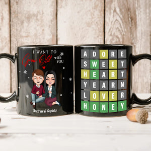 I Want To Grow Old With You Personalized Wordle Couple Mug, Gift For Couple - Coffee Mug - GoDuckee