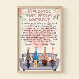 Realistic Best Friend Contract, Bestie Loving Canvas Poster - Poster & Canvas - GoDuckee