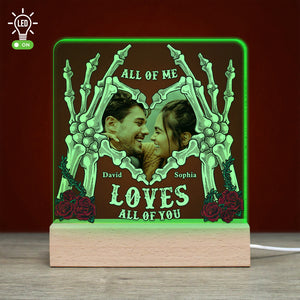 Couple Personalized Led Light Wooden Base - Led Night Light - GoDuckee