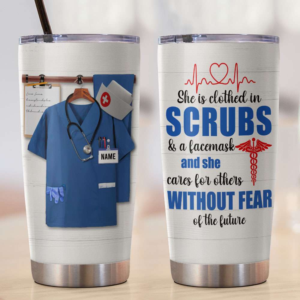 Personalized Nurse Dolls Tumbler - Two Titles Mom And Nurse