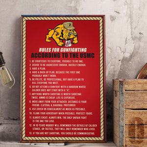 Marine Poster - Rules for Gunfighting - Pitbull Marine - Poster & Canvas - GoDuckee