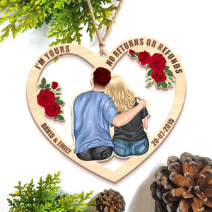 Couple I'm Yours - No Returns Or Refund Personalized Acrylic Ornament - Ornament - GoDuckee