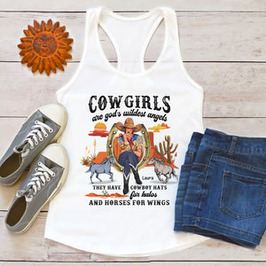 Cowgirls Are God's Wildest Angels - Cowboy Hats for Halos, Horses for Wings, Personalized Cowgirl Shirt - Shirts - GoDuckee