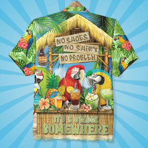 Parrot Hawaiian Shirt, Aloha Shirt, It's 5 O'clock Somewhere, Gift For Summer - Hawaiian Shirts - GoDuckee