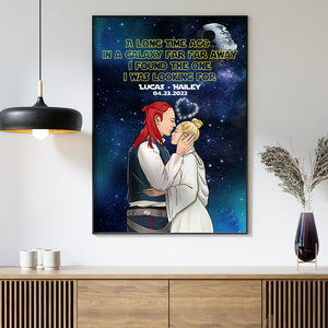 I Found The One I Was Looking For Personalized Galaxy Couple Canvas Print, Gift For Couple - Poster & Canvas - GoDuckee