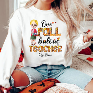 Personalized Fall Season Teacher Shirt, One Fall Bulous Teacher - Shirts - GoDuckee