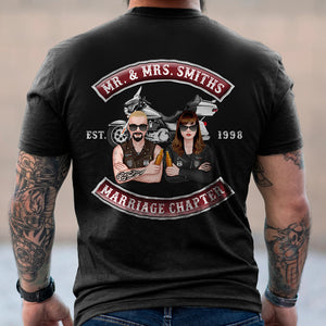 Personalized Biker Couple Shirts - Marriage Chapter - Shirts - GoDuckee