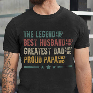 Legend Husband Dad Papa, Personalized Shirt - Shirts - GoDuckee