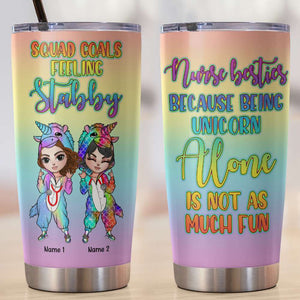 Personalized Unicorn Sister Squad Tumbler Cup - Goals Feeling Stabby - Unicorn Girl Doll - Tumbler Cup - GoDuckee