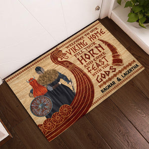 Personalized Viking Couple Doormat - Welcome To Our Viking Home - Doormat - GoDuckee