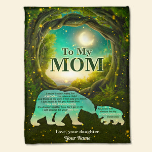 Loving Bear Mother I Love You, Mother's Day Gift, Mom Personalized Blanket, Gift For Mom - Blanket - GoDuckee