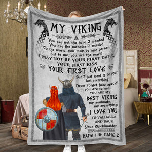 Personalized Viking Couple Blanket - You Are My Best Viking My Soulmate - Blanket - GoDuckee