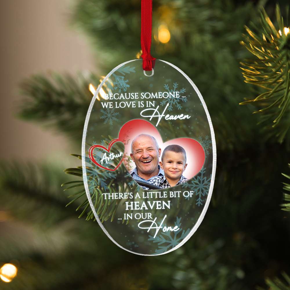 Because Someone You Love Live In Heaven Personalized Acrylic Custom Shape Ornament - Ornament - GoDuckee