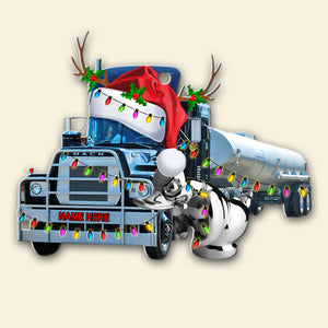 Trucker Christmas Semi Truck With Rubber Duck Custom Shape Ornament - Ornament - GoDuckee