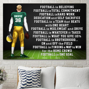 Personalized American Football Players Poster - Football Is Believing Football Is One Goal - Poster & Canvas - GoDuckee