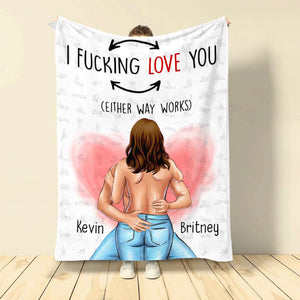 I Fk Love You Naughty Couple Personalized Blanket - Blanket - GoDuckee