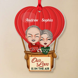 Couple Our Love Is In The Air, Acrylic Custom Shape Ornament - Ornament - GoDuckee