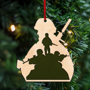 Chritmas Gift For Veteran - Personalized Christmas Wood Ornament - Ornament - GoDuckee