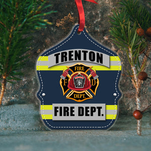 Firefighter Proud To Serve You, Personalized Firefighter Shield Acrylic Ornament - Ornament - GoDuckee